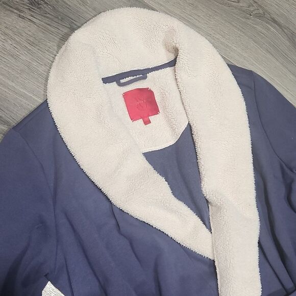 NWOT Blurple Blueberry Faux Fur Victoria Secret MIDI Robe - Picture 5 of 11